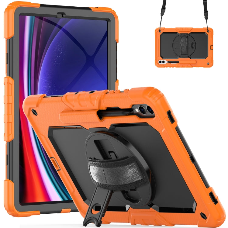 Lucky Wheel Grip Silicone Hybrid PC Tablet Case with Shoulder Strap, For Samsung Galaxy Tab S9 / S9 FE / S10 FE, For Samsung Galaxy Tab S10 FE+, For Samsung Galaxy Tab S9 Ultra / S10 Ultra, For Samsung Galaxy Tab S10+ / S9+ / S9 FE+