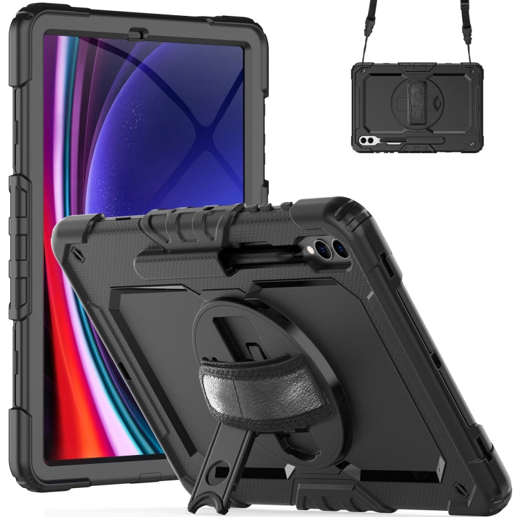 Lucky Wheel Grip Silicone Hybrid PC Tablet Case with Shoulder Strap, For Samsung Galaxy Tab S9 / S9 FE / S10 FE, For Samsung Galaxy Tab S10 FE+, For Samsung Galaxy Tab S9 Ultra / S10 Ultra, For Samsung Galaxy Tab S10+ / S9+ / S9 FE+