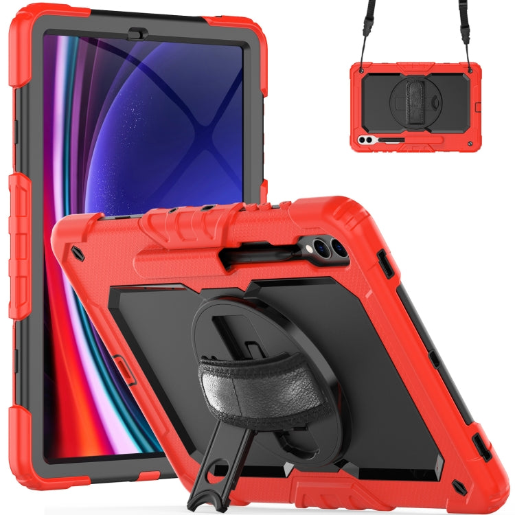Lucky Wheel Grip Silicone Hybrid PC Tablet Case with Shoulder Strap, For Samsung Galaxy Tab S9 / S9 FE / S10 FE, For Samsung Galaxy Tab S10 FE+, For Samsung Galaxy Tab S9 Ultra / S10 Ultra, For Samsung Galaxy Tab S10+ / S9+ / S9 FE+