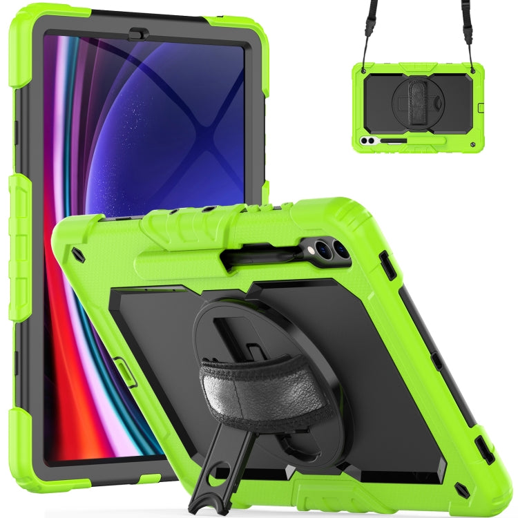 Lucky Wheel Grip Silicone Hybrid PC Tablet Case with Shoulder Strap, For Samsung Galaxy Tab S9 / S9 FE / S10 FE, For Samsung Galaxy Tab S10 FE+, For Samsung Galaxy Tab S9 Ultra / S10 Ultra, For Samsung Galaxy Tab S10+ / S9+ / S9 FE+