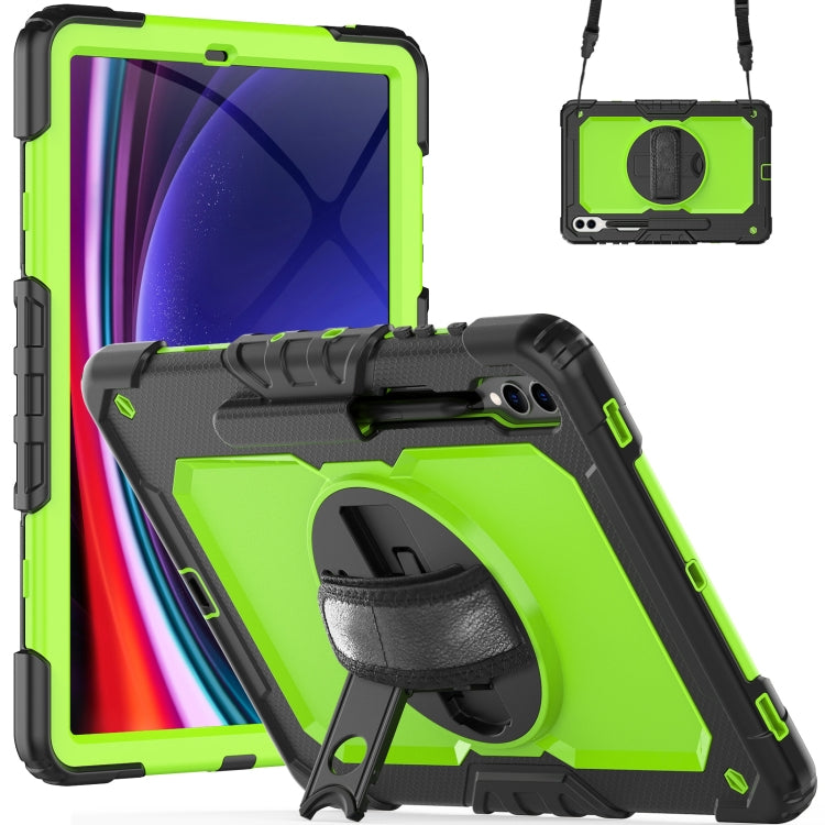 Lucky Wheel Grip Silicone Hybrid PC Tablet Case with Shoulder Strap, For Samsung Galaxy Tab S9 / S9 FE / S10 FE, For Samsung Galaxy Tab S10 FE+, For Samsung Galaxy Tab S9 Ultra / S10 Ultra, For Samsung Galaxy Tab S10+ / S9+ / S9 FE+