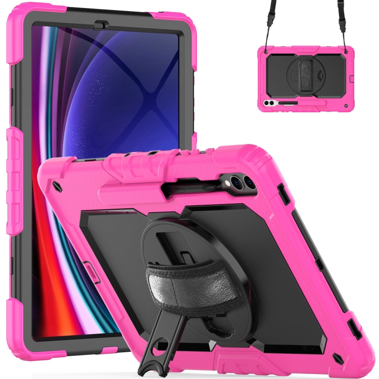Lucky Wheel Grip Silicone Hybrid PC Tablet Case with Shoulder Strap, For Samsung Galaxy Tab S9 / S9 FE / S10 FE, For Samsung Galaxy Tab S10 FE+, For Samsung Galaxy Tab S9 Ultra / S10 Ultra, For Samsung Galaxy Tab S10+ / S9+ / S9 FE+