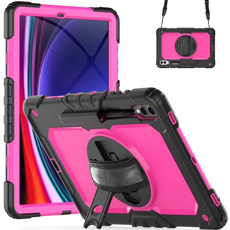 Lucky Wheel Grip Silicone Hybrid PC Tablet Case with Shoulder Strap, For Samsung Galaxy Tab S9 / S9 FE / S10 FE, For Samsung Galaxy Tab S10 FE+, For Samsung Galaxy Tab S9 Ultra / S10 Ultra, For Samsung Galaxy Tab S10+ / S9+ / S9 FE+