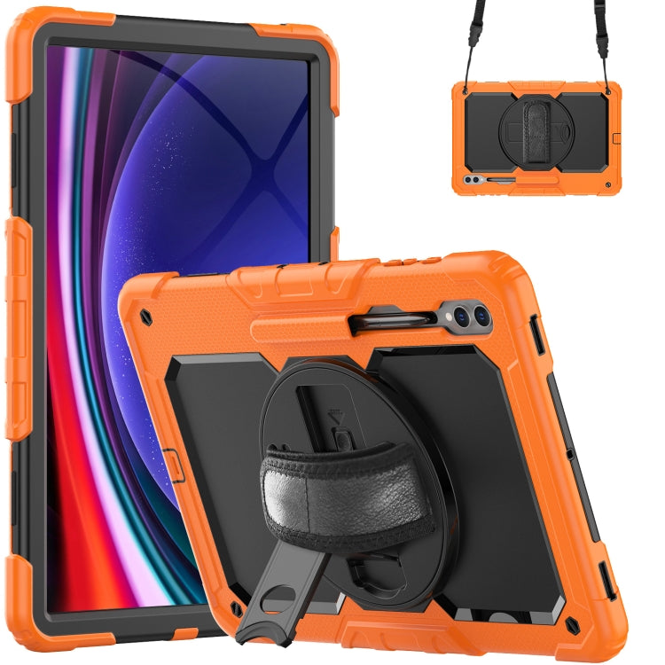 Lucky Wheel Grip Silicone Hybrid PC Tablet Case with Shoulder Strap, For Samsung Galaxy Tab S9 / S9 FE / S10 FE, For Samsung Galaxy Tab S10 FE+, For Samsung Galaxy Tab S9 Ultra / S10 Ultra, For Samsung Galaxy Tab S10+ / S9+ / S9 FE+