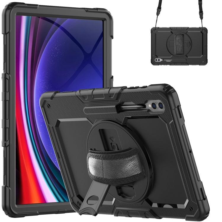 Lucky Wheel Grip Silicone Hybrid PC Tablet Case with Shoulder Strap, For Samsung Galaxy Tab S9 / S9 FE / S10 FE, For Samsung Galaxy Tab S10 FE+, For Samsung Galaxy Tab S9 Ultra / S10 Ultra, For Samsung Galaxy Tab S10+ / S9+ / S9 FE+
