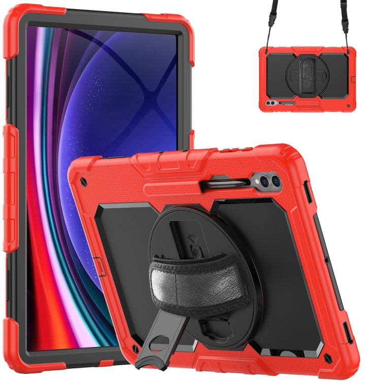 Lucky Wheel Grip Silicone Hybrid PC Tablet Case with Shoulder Strap, For Samsung Galaxy Tab S9 / S9 FE / S10 FE, For Samsung Galaxy Tab S10 FE+, For Samsung Galaxy Tab S9 Ultra / S10 Ultra, For Samsung Galaxy Tab S10+ / S9+ / S9 FE+