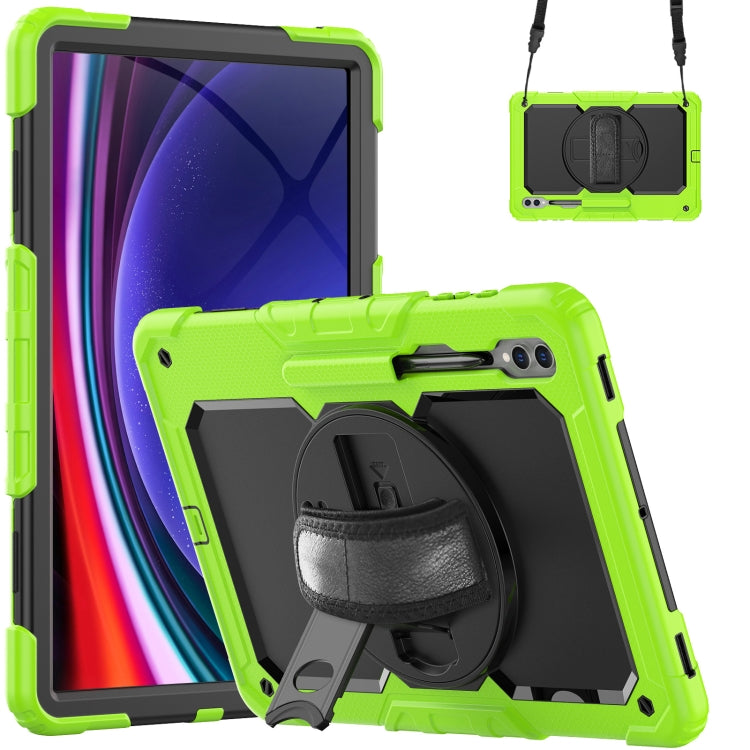 Lucky Wheel Grip Silicone Hybrid PC Tablet Case with Shoulder Strap, For Samsung Galaxy Tab S9 / S9 FE / S10 FE, For Samsung Galaxy Tab S10 FE+, For Samsung Galaxy Tab S9 Ultra / S10 Ultra, For Samsung Galaxy Tab S10+ / S9+ / S9 FE+