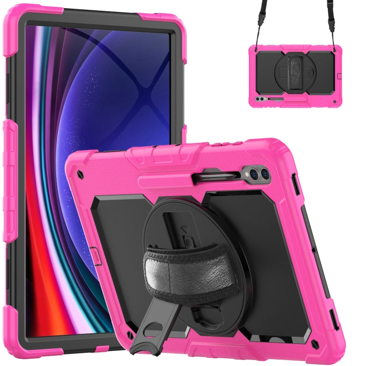 Lucky Wheel Grip Silicone Hybrid PC Tablet Case with Shoulder Strap, For Samsung Galaxy Tab S9 / S9 FE / S10 FE, For Samsung Galaxy Tab S10 FE+, For Samsung Galaxy Tab S9 Ultra / S10 Ultra, For Samsung Galaxy Tab S10+ / S9+ / S9 FE+