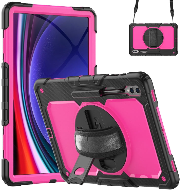 Lucky Wheel Grip Silicone Hybrid PC Tablet Case with Shoulder Strap, For Samsung Galaxy Tab S9 / S9 FE / S10 FE, For Samsung Galaxy Tab S10 FE+, For Samsung Galaxy Tab S9 Ultra / S10 Ultra, For Samsung Galaxy Tab S10+ / S9+ / S9 FE+