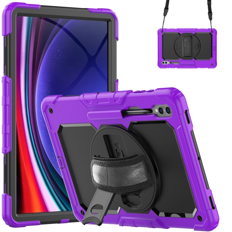 Lucky Wheel Grip Silicone Hybrid PC Tablet Case with Shoulder Strap, For Samsung Galaxy Tab S9 / S9 FE / S10 FE, For Samsung Galaxy Tab S10 FE+, For Samsung Galaxy Tab S9 Ultra / S10 Ultra, For Samsung Galaxy Tab S10+ / S9+ / S9 FE+