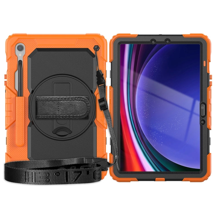 Lucky Wheel Grip Silicone Hybrid PC Tablet Case with Shoulder Strap, For Samsung Galaxy Tab S9 / S9 FE / S10 FE, For Samsung Galaxy Tab S10 FE+, For Samsung Galaxy Tab S9 Ultra / S10 Ultra, For Samsung Galaxy Tab S10+ / S9+ / S9 FE+
