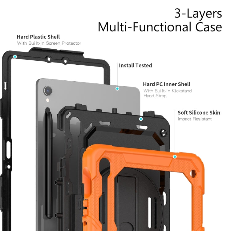Lucky Wheel Grip Silicone Hybrid PC Tablet Case with Shoulder Strap, For Samsung Galaxy Tab S9 / S9 FE / S10 FE, For Samsung Galaxy Tab S10 FE+, For Samsung Galaxy Tab S9 Ultra / S10 Ultra, For Samsung Galaxy Tab S10+ / S9+ / S9 FE+