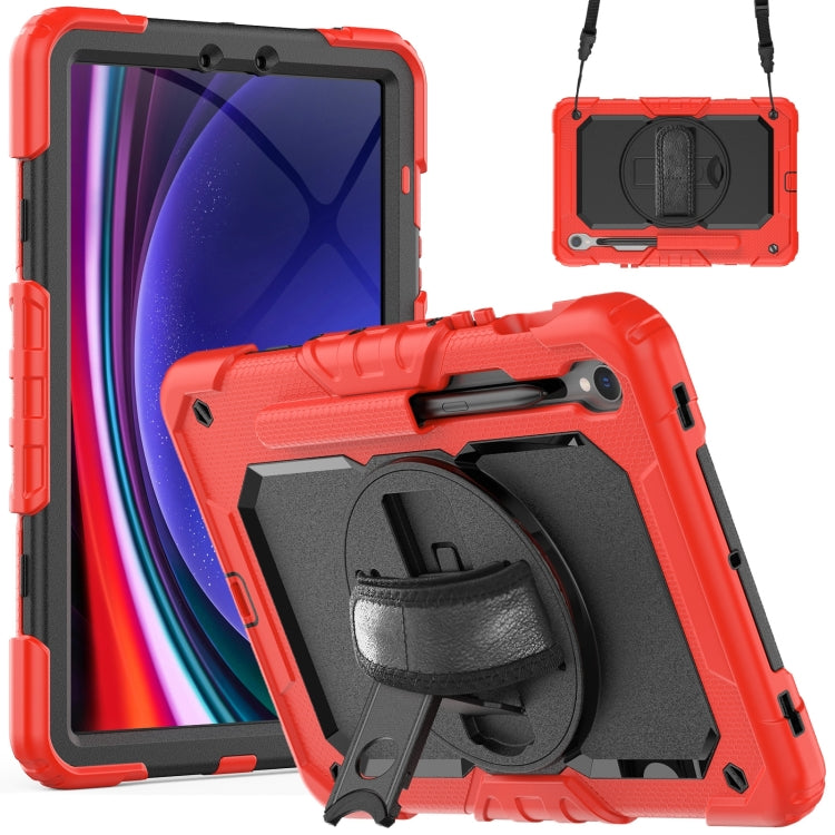 Lucky Wheel Grip Silicone Hybrid PC Tablet Case with Shoulder Strap, For Samsung Galaxy Tab S9 / S9 FE / S10 FE, For Samsung Galaxy Tab S10 FE+, For Samsung Galaxy Tab S9 Ultra / S10 Ultra, For Samsung Galaxy Tab S10+ / S9+ / S9 FE+
