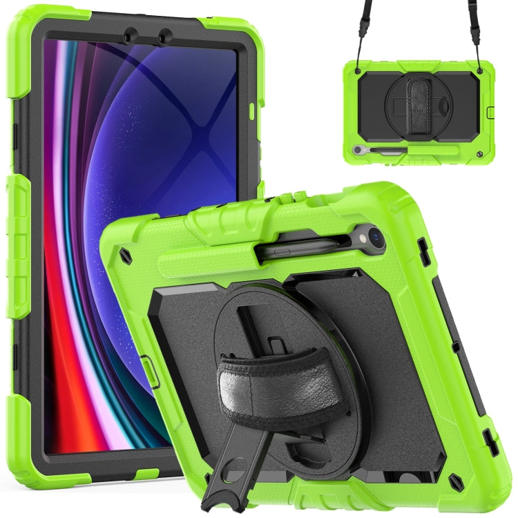 Lucky Wheel Grip Silicone Hybrid PC Tablet Case with Shoulder Strap, For Samsung Galaxy Tab S9 / S9 FE / S10 FE, For Samsung Galaxy Tab S10 FE+, For Samsung Galaxy Tab S9 Ultra / S10 Ultra, For Samsung Galaxy Tab S10+ / S9+ / S9 FE+