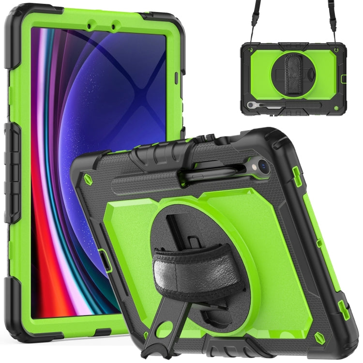 Lucky Wheel Grip Silicone Hybrid PC Tablet Case with Shoulder Strap, For Samsung Galaxy Tab S9 / S9 FE / S10 FE, For Samsung Galaxy Tab S10 FE+, For Samsung Galaxy Tab S9 Ultra / S10 Ultra, For Samsung Galaxy Tab S10+ / S9+ / S9 FE+