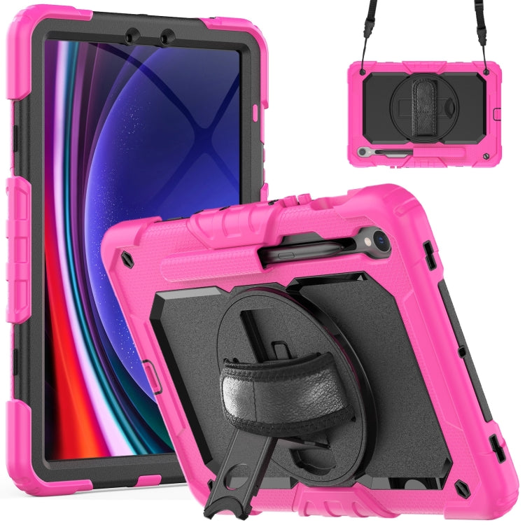 Lucky Wheel Grip Silicone Hybrid PC Tablet Case with Shoulder Strap, For Samsung Galaxy Tab S9 / S9 FE / S10 FE, For Samsung Galaxy Tab S10 FE+, For Samsung Galaxy Tab S9 Ultra / S10 Ultra, For Samsung Galaxy Tab S10+ / S9+ / S9 FE+