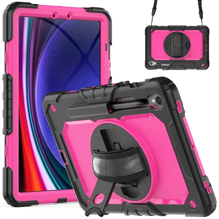 Lucky Wheel Grip Silicone Hybrid PC Tablet Case with Shoulder Strap, For Samsung Galaxy Tab S9 / S9 FE / S10 FE, For Samsung Galaxy Tab S10 FE+, For Samsung Galaxy Tab S9 Ultra / S10 Ultra, For Samsung Galaxy Tab S10+ / S9+ / S9 FE+
