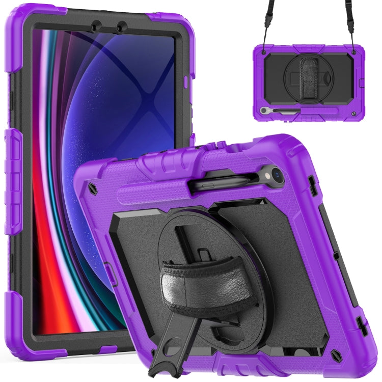Lucky Wheel Grip Silicone Hybrid PC Tablet Case with Shoulder Strap, For Samsung Galaxy Tab S9 / S9 FE / S10 FE, For Samsung Galaxy Tab S10 FE+, For Samsung Galaxy Tab S9 Ultra / S10 Ultra, For Samsung Galaxy Tab S10+ / S9+ / S9 FE+