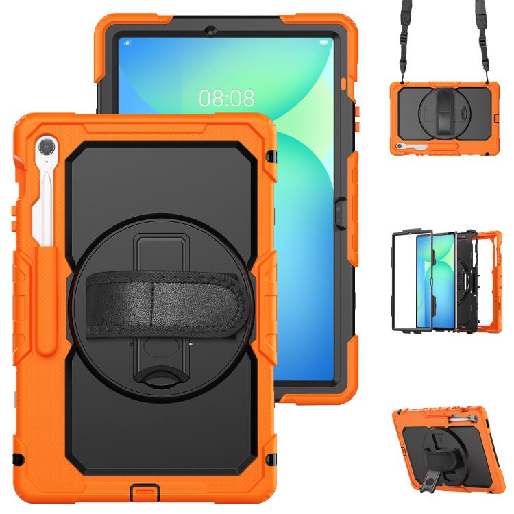 Lucky Wheel Grip Silicone Hybrid PC Tablet Case with Shoulder Strap, For Samsung Galaxy Tab S9 / S9 FE / S10 FE, For Samsung Galaxy Tab S10 FE+, For Samsung Galaxy Tab S9 Ultra / S10 Ultra, For Samsung Galaxy Tab S10+ / S9+ / S9 FE+