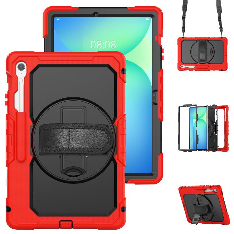 Lucky Wheel Grip Silicone Hybrid PC Tablet Case with Shoulder Strap, For Samsung Galaxy Tab S9 / S9 FE / S10 FE, For Samsung Galaxy Tab S10 FE+, For Samsung Galaxy Tab S9 Ultra / S10 Ultra, For Samsung Galaxy Tab S10+ / S9+ / S9 FE+