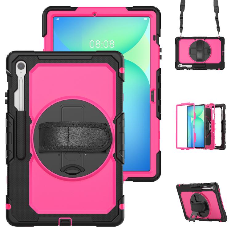 Lucky Wheel Grip Silicone Hybrid PC Tablet Case with Shoulder Strap, For Samsung Galaxy Tab S9 / S9 FE / S10 FE, For Samsung Galaxy Tab S10 FE+, For Samsung Galaxy Tab S9 Ultra / S10 Ultra, For Samsung Galaxy Tab S10+ / S9+ / S9 FE+