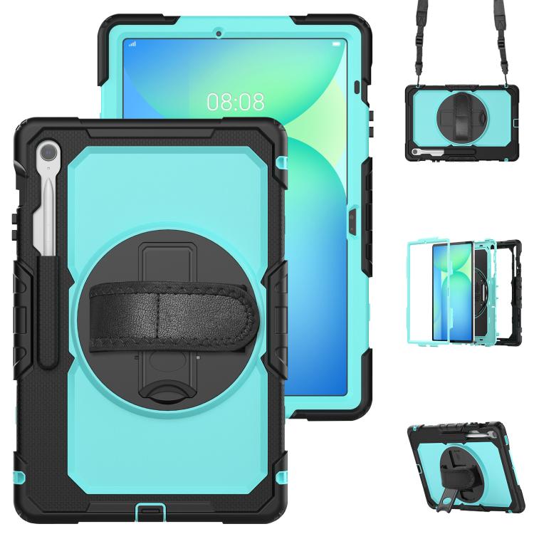 Lucky Wheel Grip Silicone Hybrid PC Tablet Case with Shoulder Strap, For Samsung Galaxy Tab S9 / S9 FE / S10 FE, For Samsung Galaxy Tab S10 FE+, For Samsung Galaxy Tab S9 Ultra / S10 Ultra, For Samsung Galaxy Tab S10+ / S9+ / S9 FE+