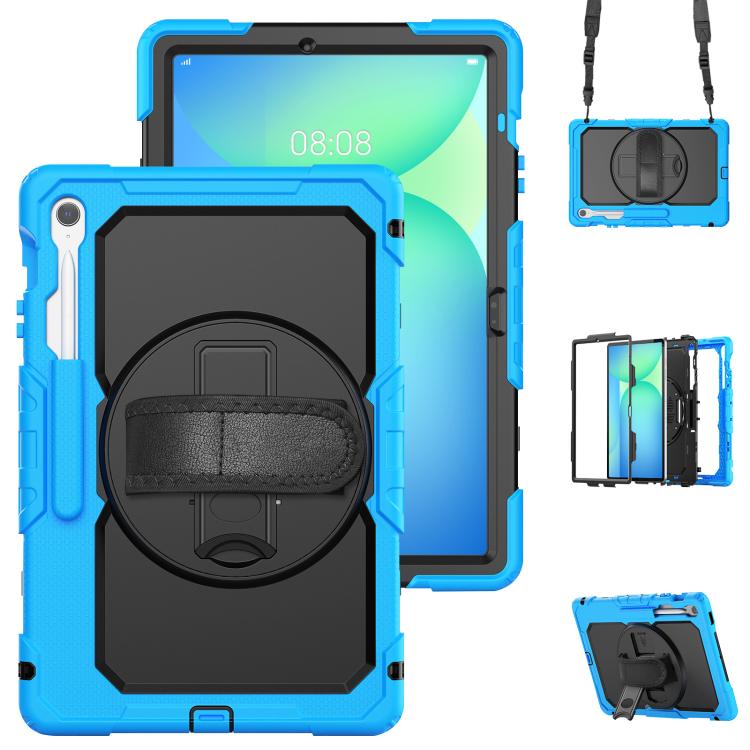 Lucky Wheel Grip Silicone Hybrid PC Tablet Case with Shoulder Strap, For Samsung Galaxy Tab S9 / S9 FE / S10 FE, For Samsung Galaxy Tab S10 FE+, For Samsung Galaxy Tab S9 Ultra / S10 Ultra, For Samsung Galaxy Tab S10+ / S9+ / S9 FE+