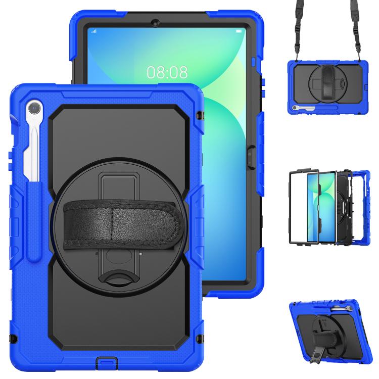 Lucky Wheel Grip Silicone Hybrid PC Tablet Case with Shoulder Strap, For Samsung Galaxy Tab S9 / S9 FE / S10 FE, For Samsung Galaxy Tab S10 FE+, For Samsung Galaxy Tab S9 Ultra / S10 Ultra, For Samsung Galaxy Tab S10+ / S9+ / S9 FE+