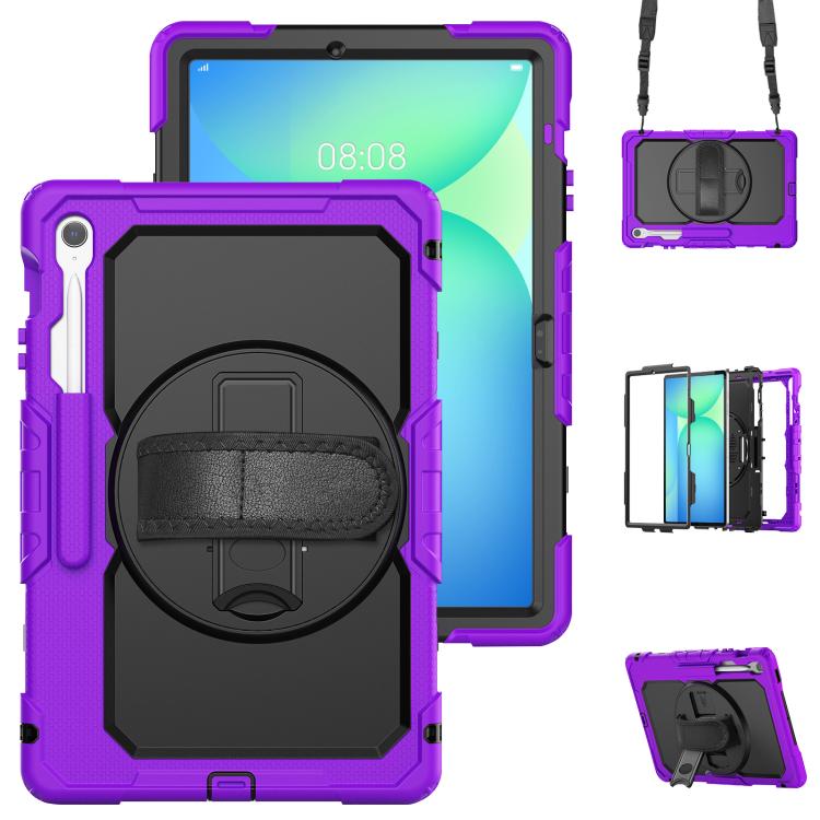 Lucky Wheel Grip Silicone Hybrid PC Tablet Case with Shoulder Strap, For Samsung Galaxy Tab S9 / S9 FE / S10 FE, For Samsung Galaxy Tab S10 FE+, For Samsung Galaxy Tab S9 Ultra / S10 Ultra, For Samsung Galaxy Tab S10+ / S9+ / S9 FE+