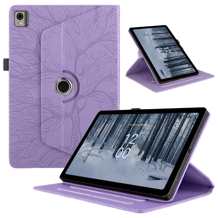 Tree Life Embossed Rotation Leather Tablet Case, For Nokia T21, For Nokia T20 10.4 2021
