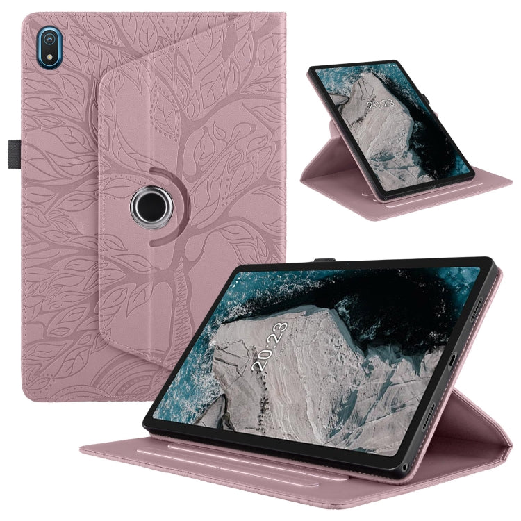 Tree Life Embossed Rotation Leather Tablet Case, For Nokia T21, For Nokia T20 10.4 2021