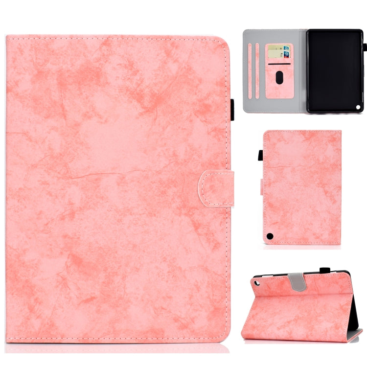 For Amazon Kindle Fire HD 8 (2020) Marble Style Cloth Texture Tablet PC Protective Leather Case with Bracket & Card Slot & Pen Slot & Anti Skid Strip & Wake-up / Sleep Function, For Amazon Kindle Fire HD 8 (2020)