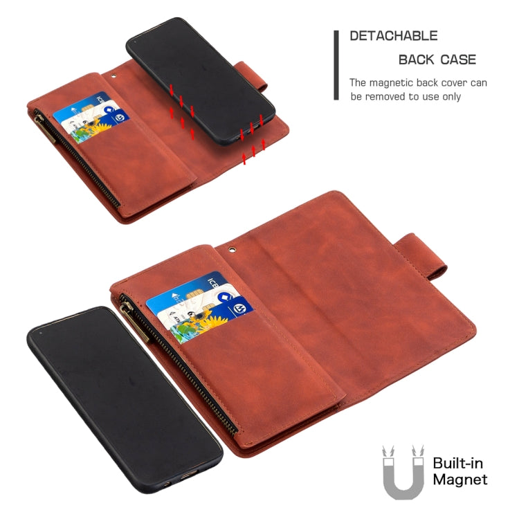 Skin Feel Detachable Magnetic Zipper Horizontal Flip PU Leather Case with Holder & Card Slots & Wallet & Photo Frame & Lanyard, For Huawei P40 Lite, For Huawei P40 Pro, For Huawei P Smart Z, For Huawei P Smart (2019), For Huawei Y5 (2019)              ...
