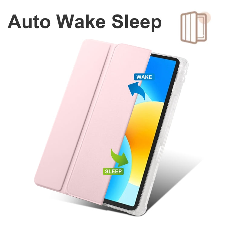 3-folding Transparent TPU Smart Leather Tablet Case, For Huawei MatePad 11.5S, For Huawei MatePad Pro 13.2 2023, For Huawei MatePad 11.5 2023