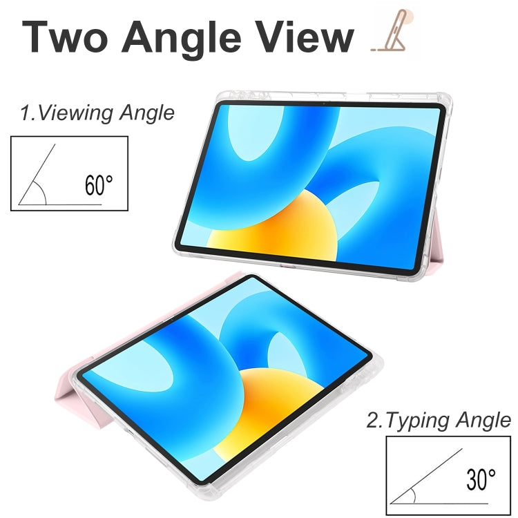 3-folding Transparent TPU Smart Leather Tablet Case, For Huawei MatePad 11.5S, For Huawei MatePad Pro 13.2 2023, For Huawei MatePad 11.5 2023