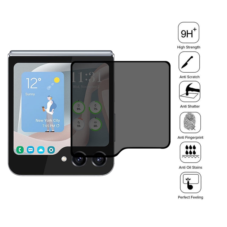 External Small Screen Privacy Full Glue Full Cover Screen Protector, For Samsung Galaxy Z Flip5