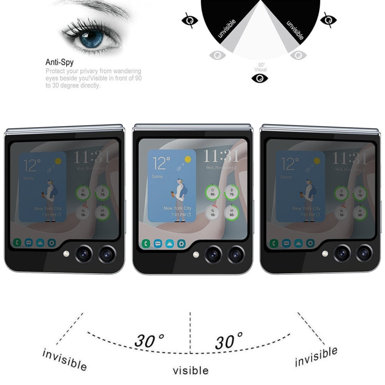 External Small Screen Privacy Full Glue Full Cover Screen Protector, For Samsung Galaxy Z Flip5