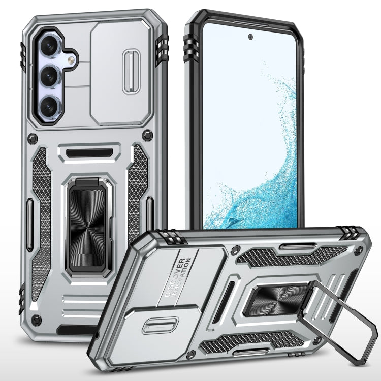 Armor PC + TPU Camera Shield Phone Case, For Samsung Galaxy S24 Ultra 5G, For Samsung Galaxy S23 FE 5G, For Samsung Galaxy A54, For Samsung Galaxy S24+ 5G, For Samsung Galaxy S24 5G, For Samsung Galaxy A15, For Samsung Galaxy A05s