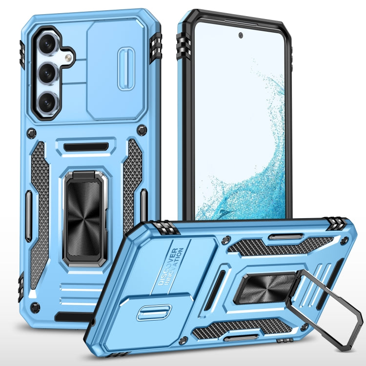Armor PC + TPU Camera Shield Phone Case, For Samsung Galaxy S24 Ultra 5G, For Samsung Galaxy S23 FE 5G, For Samsung Galaxy S24+ 5G, For Samsung Galaxy A54, For Samsung Galaxy S24 5G, For Samsung Galaxy A15, For Samsung Galaxy A05s