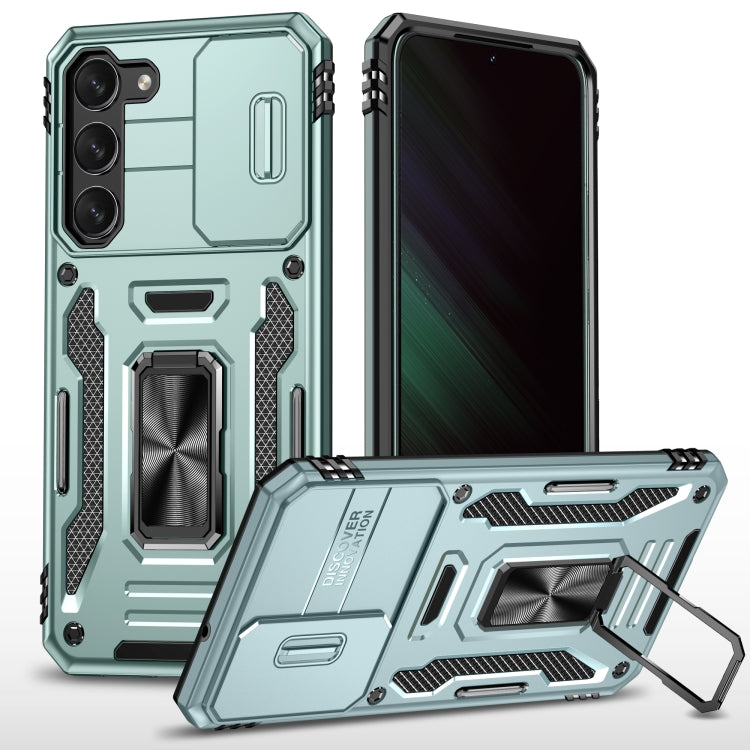 Armor PC + TPU Camera Shield Phone Case, For Samsung Galaxy S24 Ultra 5G, For Samsung Galaxy S23 FE 5G, For Samsung Galaxy A54, For Samsung Galaxy S24+ 5G, For Samsung Galaxy S24 5G, For Samsung Galaxy A15, For Samsung Galaxy A05s