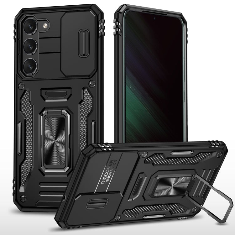 Armor PC + TPU Camera Shield Phone Case, For Samsung Galaxy S24 Ultra 5G, For Samsung Galaxy S23 FE 5G, For Samsung Galaxy A54, For Samsung Galaxy S24+ 5G, For Samsung Galaxy S24 5G, For Samsung Galaxy A15, For Samsung Galaxy A05s