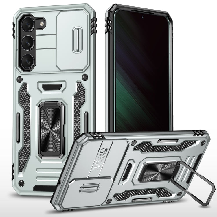 Armor PC + TPU Camera Shield Phone Case, For Samsung Galaxy S24 Ultra 5G, For Samsung Galaxy S23 FE 5G, For Samsung Galaxy S24+ 5G, For Samsung Galaxy A54, For Samsung Galaxy S24 5G, For Samsung Galaxy A15, For Samsung Galaxy A05s