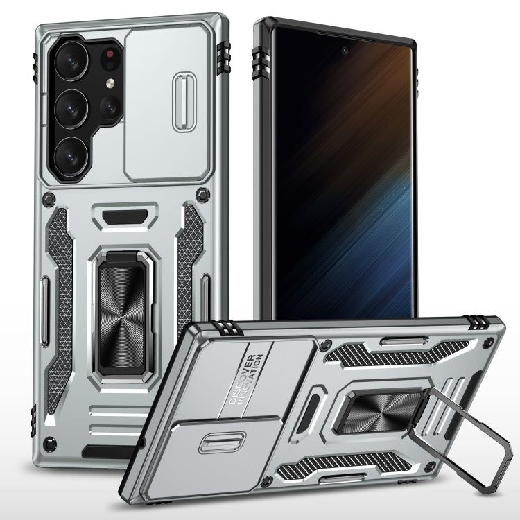 Armor PC + TPU Camera Shield Phone Case, For Samsung Galaxy S24 Ultra 5G, For Samsung Galaxy S23 FE 5G, For Samsung Galaxy A54, For Samsung Galaxy S24+ 5G, For Samsung Galaxy S24 5G, For Samsung Galaxy A15, For Samsung Galaxy A05s
