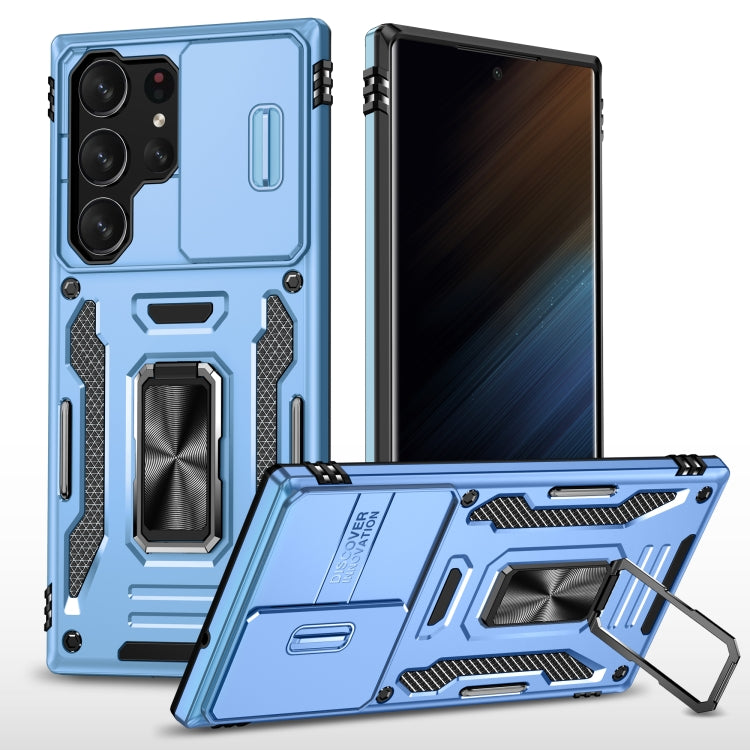 Armor PC + TPU Camera Shield Phone Case, For Samsung Galaxy S24 Ultra 5G, For Samsung Galaxy S23 FE 5G, For Samsung Galaxy A54, For Samsung Galaxy S24+ 5G, For Samsung Galaxy S24 5G, For Samsung Galaxy A15, For Samsung Galaxy A05s