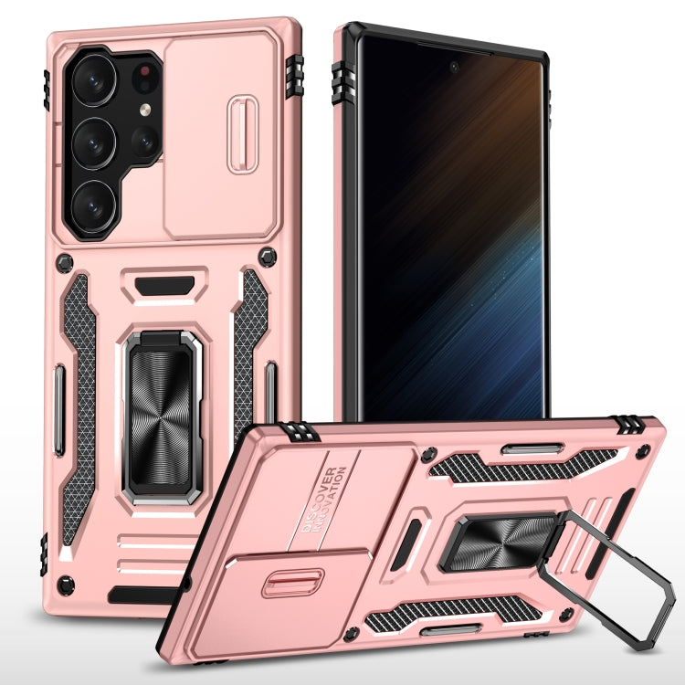 Armor PC + TPU Camera Shield Phone Case, For Samsung Galaxy S24 Ultra 5G, For Samsung Galaxy S23 FE 5G, For Samsung Galaxy S24+ 5G, For Samsung Galaxy A54, For Samsung Galaxy S24 5G, For Samsung Galaxy A15, For Samsung Galaxy A05s