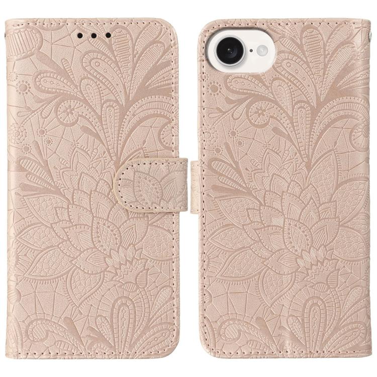 Lace Flower Embossing Flip Leather Phone Case, For iPhone 18 Pro / 17 Pro, For iPhone 18 Pro Max / 17 Pro Max, For iPhone 17e / 16e, For iPhone 17, For iPhone Air, For iPhone 16 Pro Max, For iPhone 16 Pro, For iPhone 16 Plus