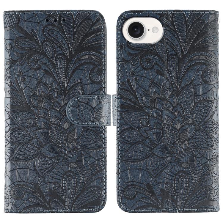 Lace Flower Embossing Flip Leather Phone Case, For iPhone 18 Pro / 17 Pro, For iPhone 18 Pro Max / 17 Pro Max, For iPhone 17e / 16e, For iPhone 17, For iPhone Air, For iPhone 16 Pro Max, For iPhone 16 Pro, For iPhone 16 Plus