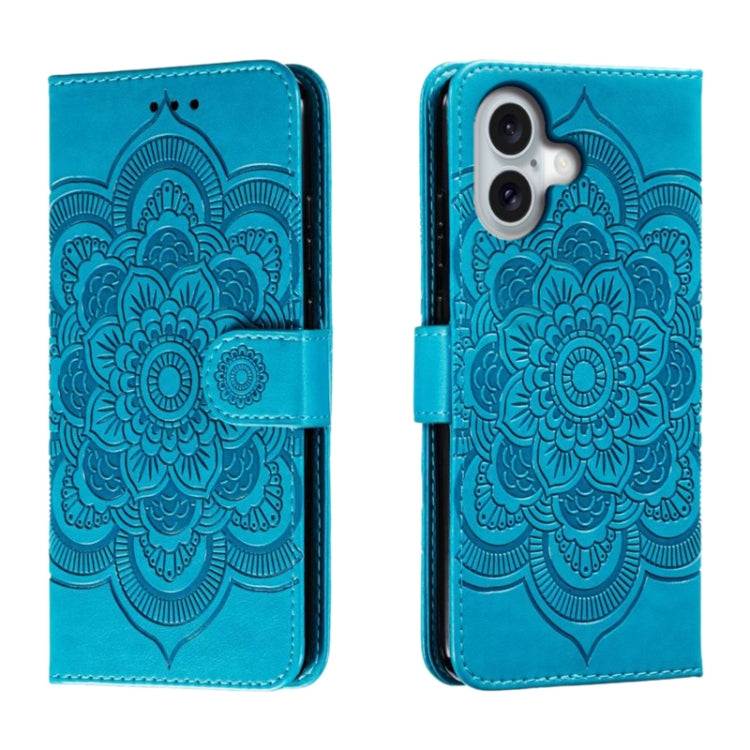 Mandala Embossing Pattern Horizontal Flip Leather Phone Case, For iPhone 16 Pro Max, For iPhone 16 Pro, For iPhone 16 Plus, For iPhone 16, For iPhone 15 Pro Max, For iPhone 15 Pro