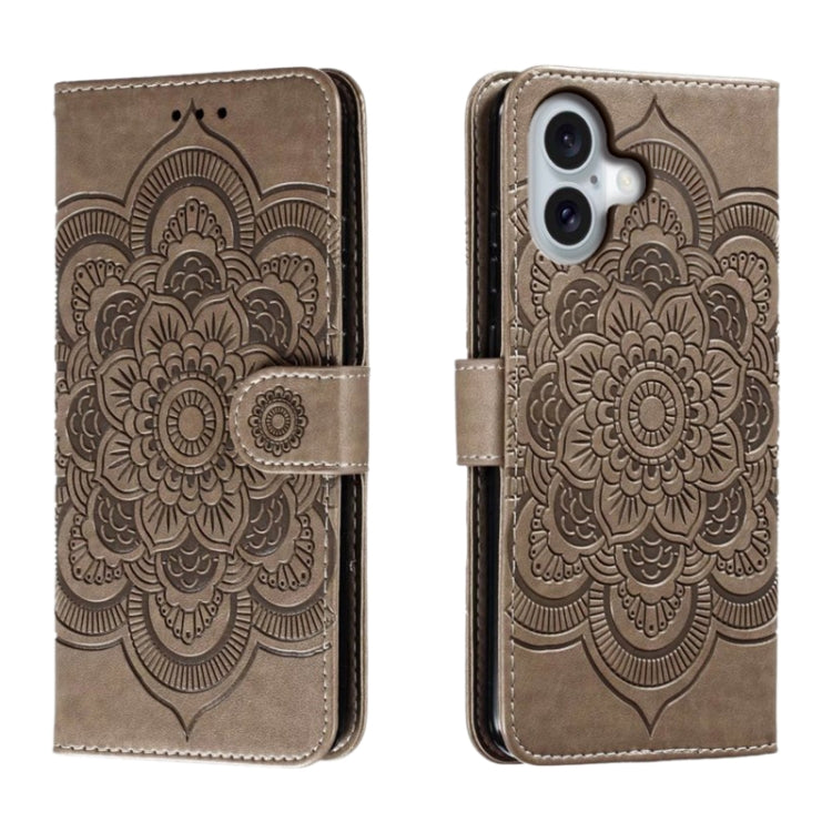 Mandala Embossing Pattern Horizontal Flip Leather Phone Case, For iPhone 16 Pro Max, For iPhone 16 Pro, For iPhone 16 Plus, For iPhone 16, For iPhone 15 Pro Max, For iPhone 15 Pro