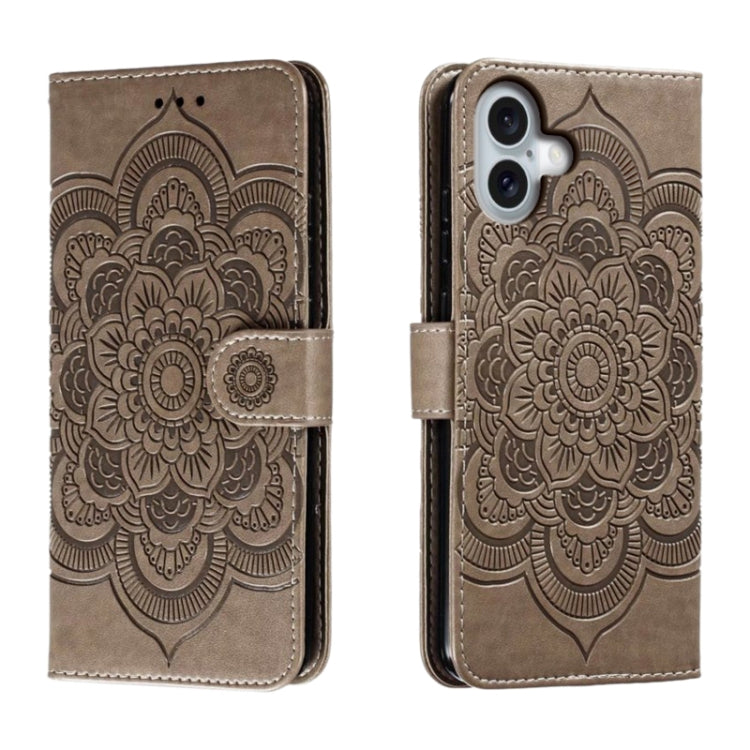 Mandala Embossing Pattern Horizontal Flip Leather Phone Case, For iPhone 16 Pro Max, For iPhone 16 Pro, For iPhone 16 Plus, For iPhone 16, For iPhone 15 Pro Max, For iPhone 15 Pro